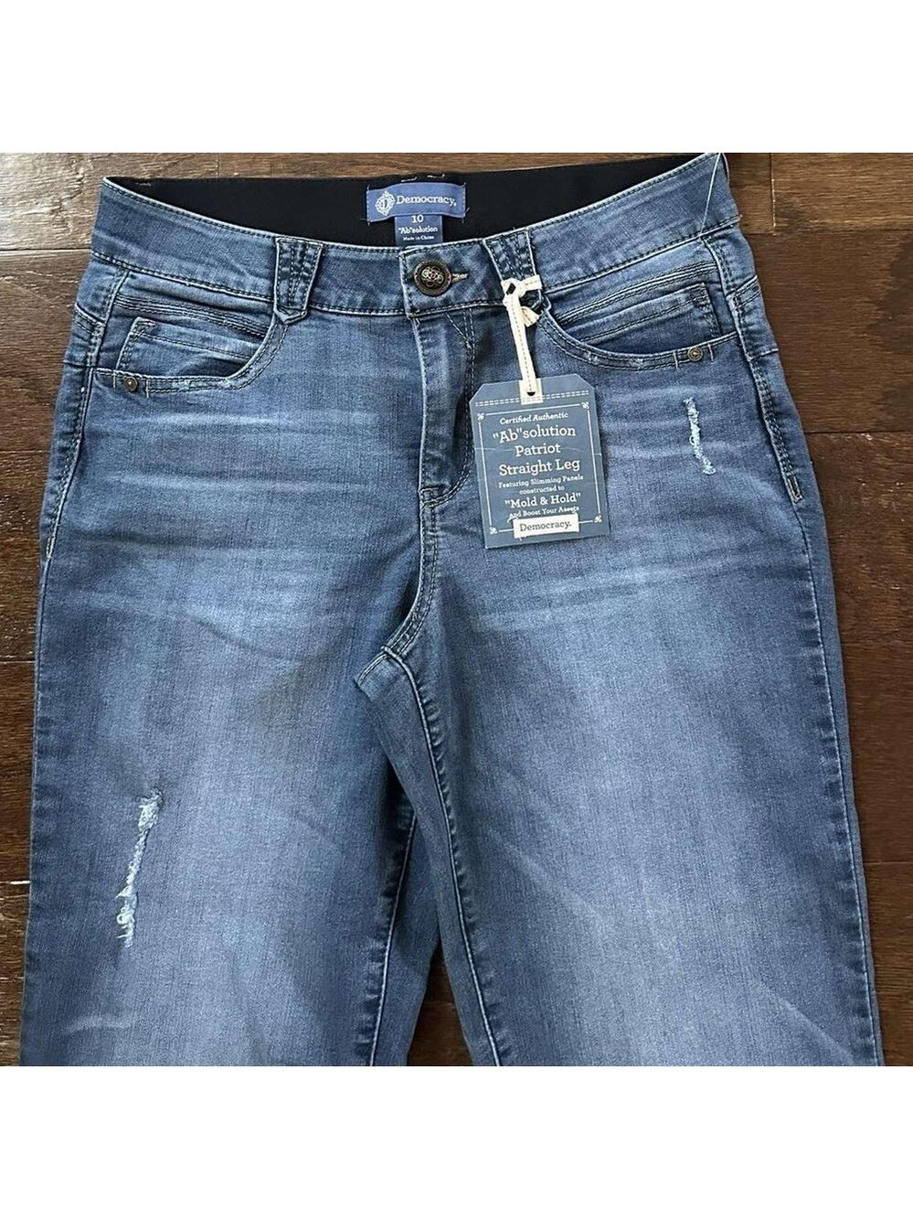 Democracy "Ab"solution Patriot Straight Leg Jeans – Size 10, NWT - Picture 2 of 10